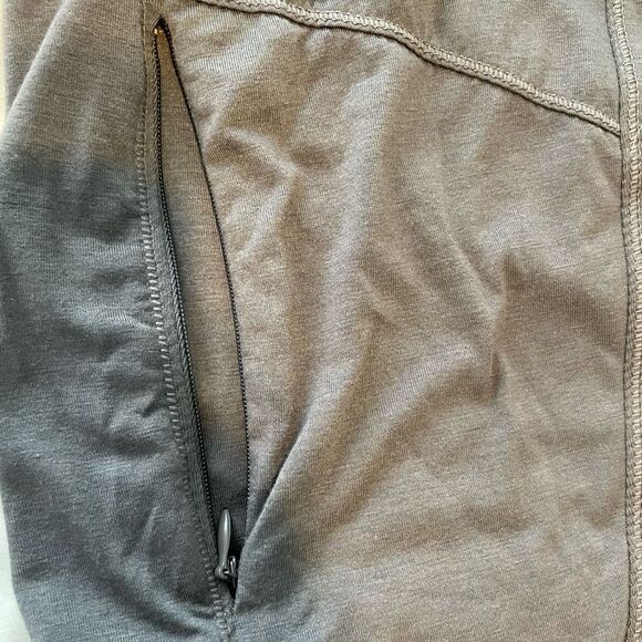 90 Degree by Reflex Funnel Neck Hooded Tee Castlerock Gray Long Sleeve Athletic - Picture 5 of 9